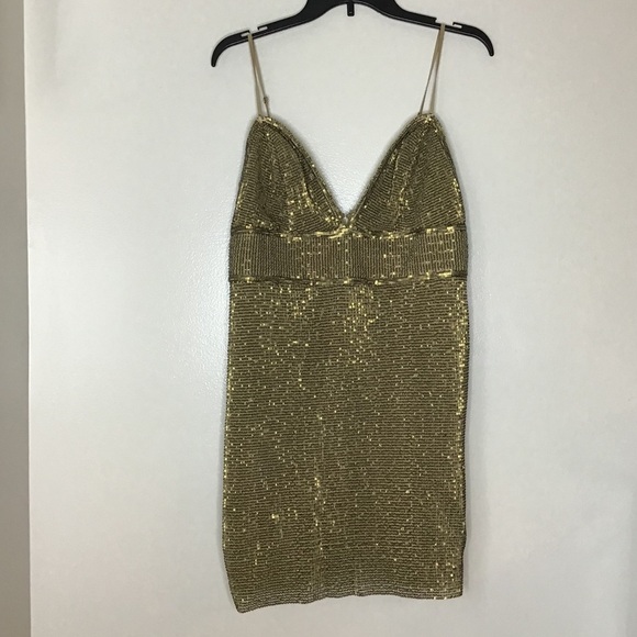 Saylor Urban Outfitters Gold Sequin Frankie Dress - Picture 3 of 8